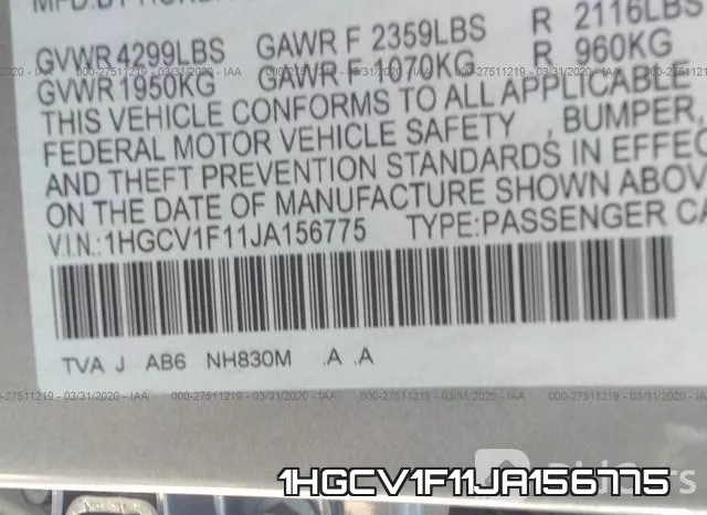 1HGCV1F11JA156775 фото 10