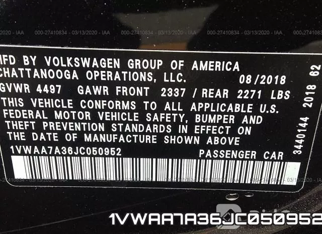 1VWAA7A36JC050952 фото 10