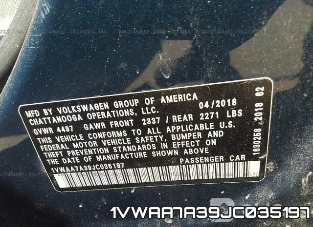 1VWAA7A39JC035197 фото 10