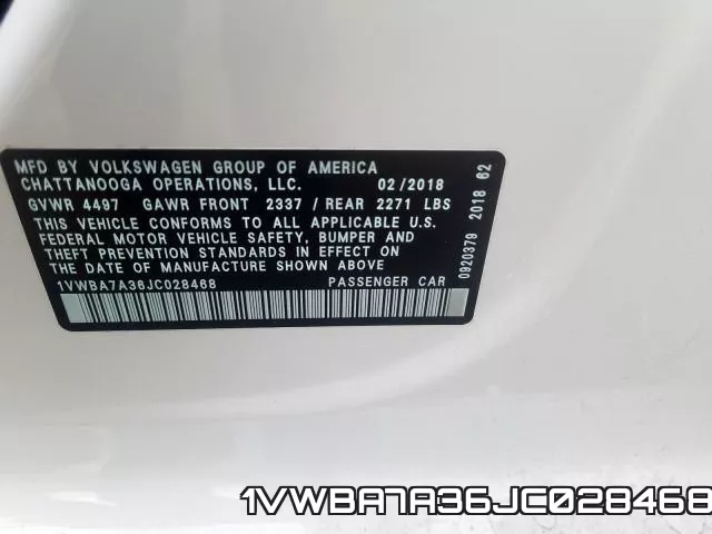 1VWBA7A36JC028468 фото 2