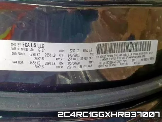 2C4RC1GGXHR837007 фото 2