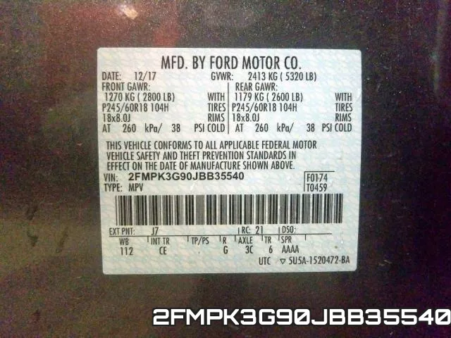2FMPK3G90JBB35540 фото 2
