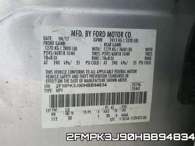 2FMPK3J90HBB94834 фото 2