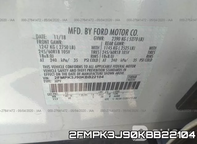 2FMPK3J90KBB22104 фото 10