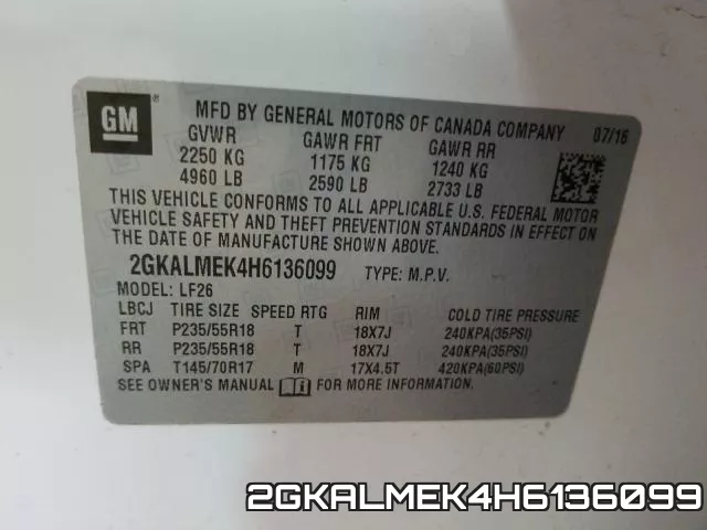 2GKALMEK4H6136099 фото 2