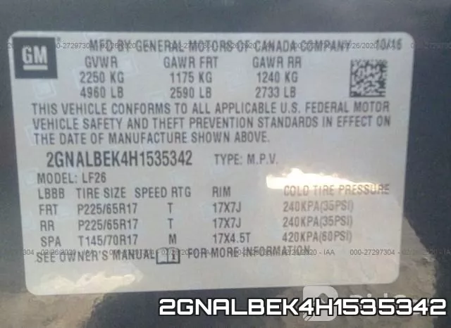 2GNALBEK4H1535342 фото 10