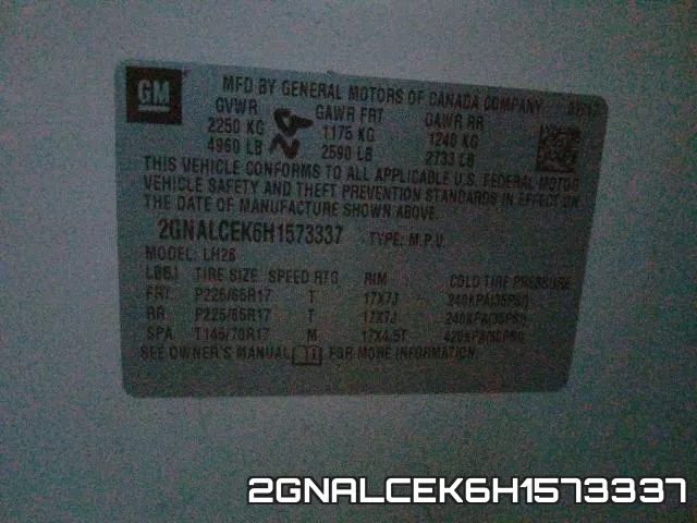 2GNALCEK6H1573337 фото 2