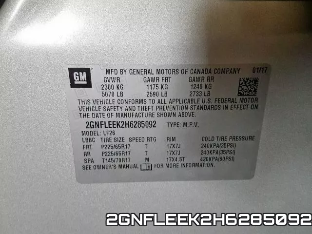2GNFLEEK2H6285092 фото 2