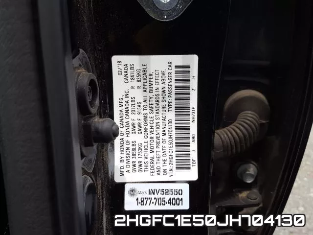 2HGFC1E50JH704130 фото 2
