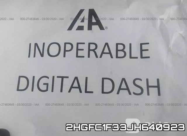 2HGFC1F33JH640923 фото 8