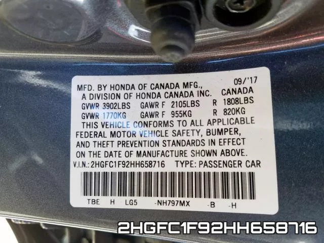 2HGFC1F92HH658716 фото 2