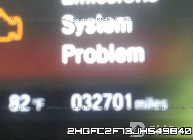 2HGFC2F73JH549840 фото 8