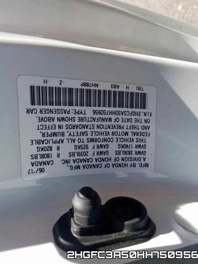 2HGFC3A50HH750956 фото 2