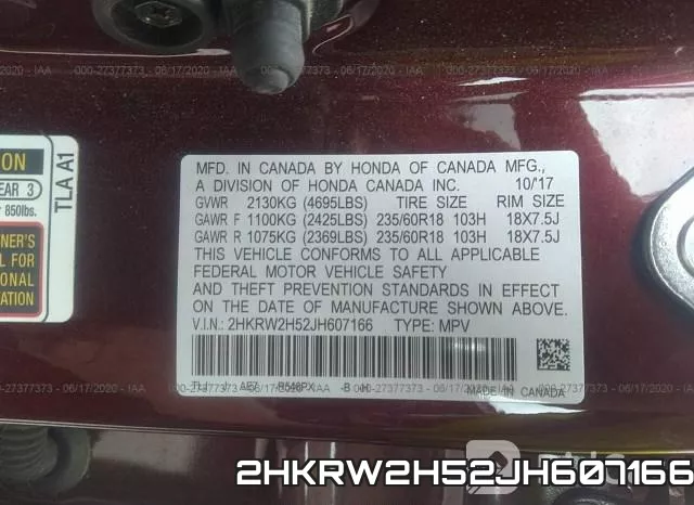 2HKRW2H52JH607166 фото 10