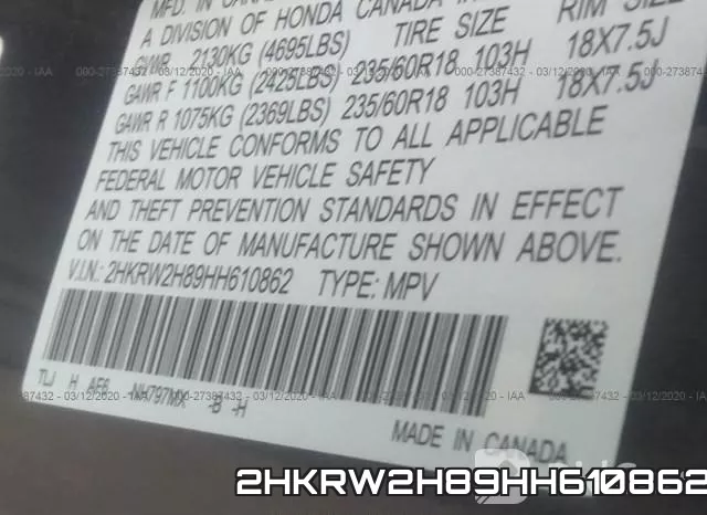 2HKRW2H89HH610862 фото 10
