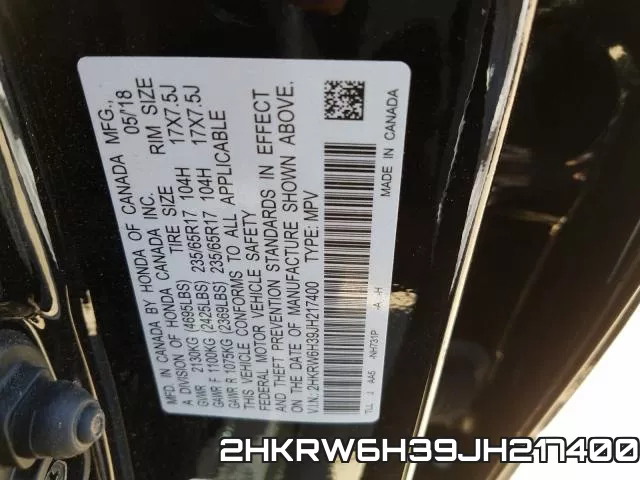 2HKRW6H39JH217400 фото 2