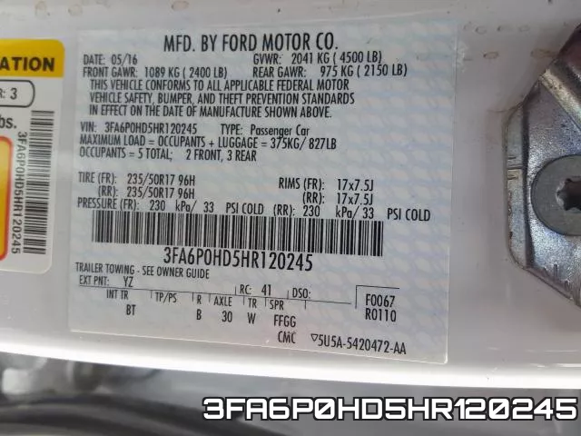 3FA6P0HD5HR120245 фото 2
