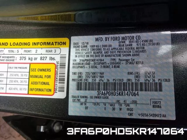 3FA6P0HD5KR147064 фото 2