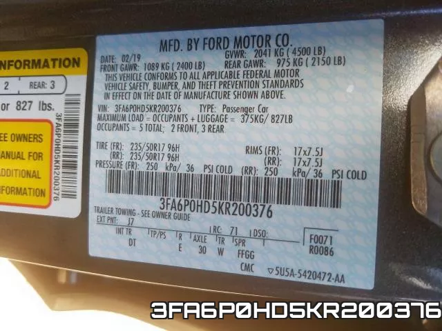 3FA6P0HD5KR200376 фото 2