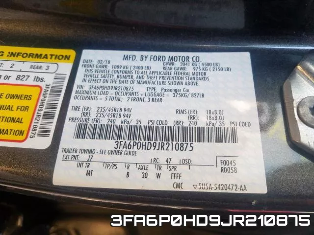 3FA6P0HD9JR210875 фото 2