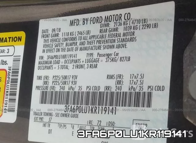3FA6P0LU1KR119141 фото 10