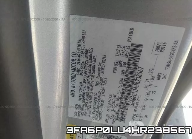 3FA6P0LU4HR238567 фото 10