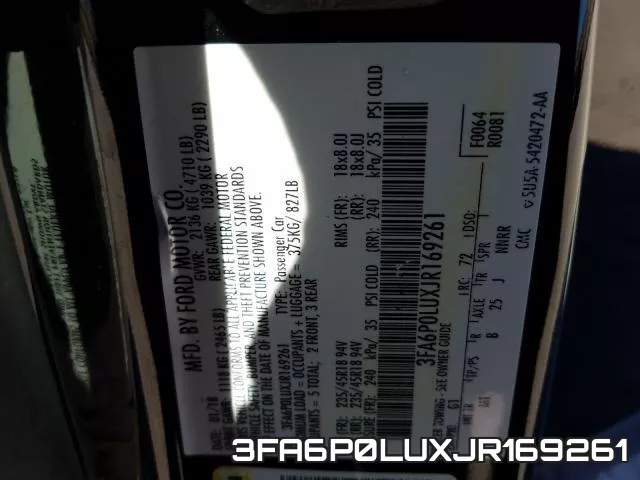 3FA6P0LUXJR169261 фото 2