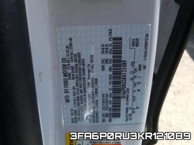 3FA6P0RU3KR121089 фото 2