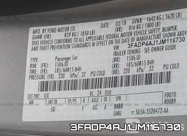 3FADP4AJ1JM116730 фото 10