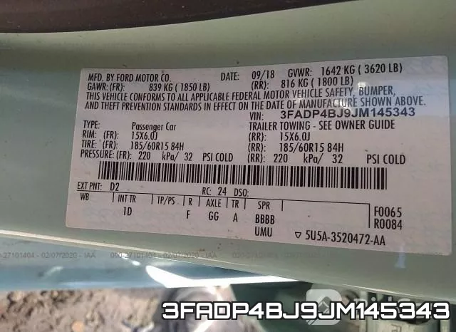 3FADP4BJ9JM145343 фото 10