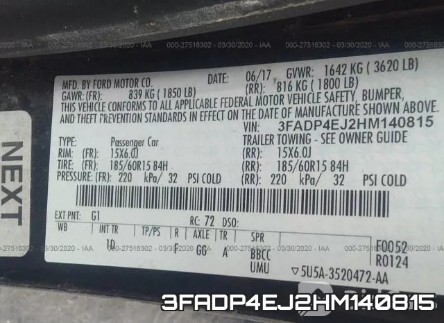 3FADP4EJ2HM140815 фото 10