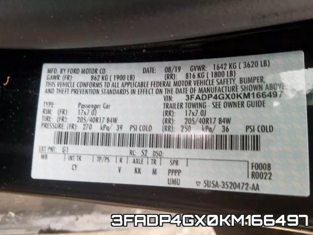 3FADP4GX0KM166497 фото 2