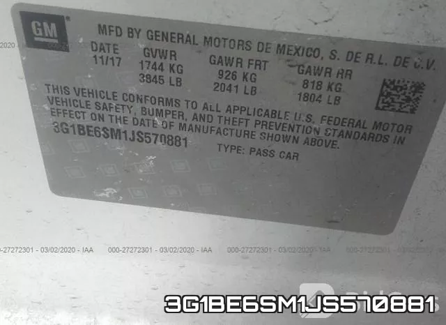 3G1BE6SM1JS570881 фото 10