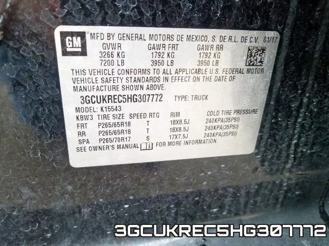 3GCUKREC5HG307772 фото 2