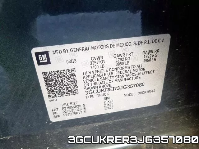 3GCUKRER3JG357080 фото 2