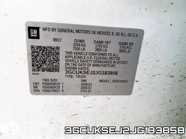3GCUKSEJ2JG183858 фото 2