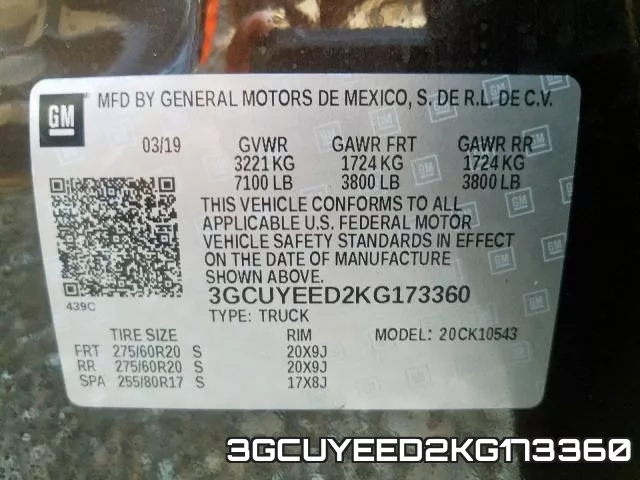 3GCUYEED2KG173360 фото 2