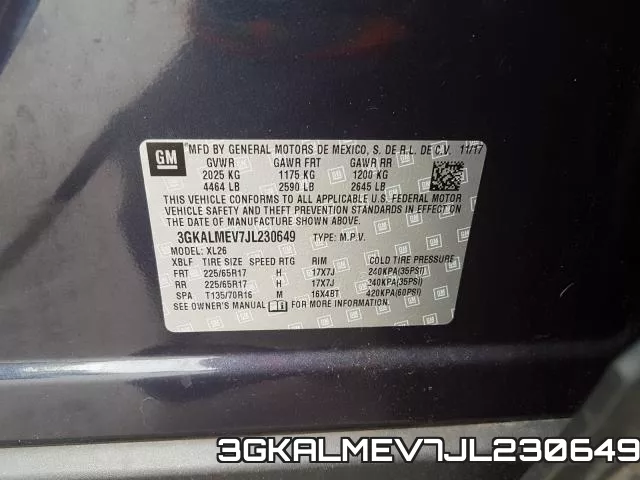 3GKALMEV7JL230649 фото 2
