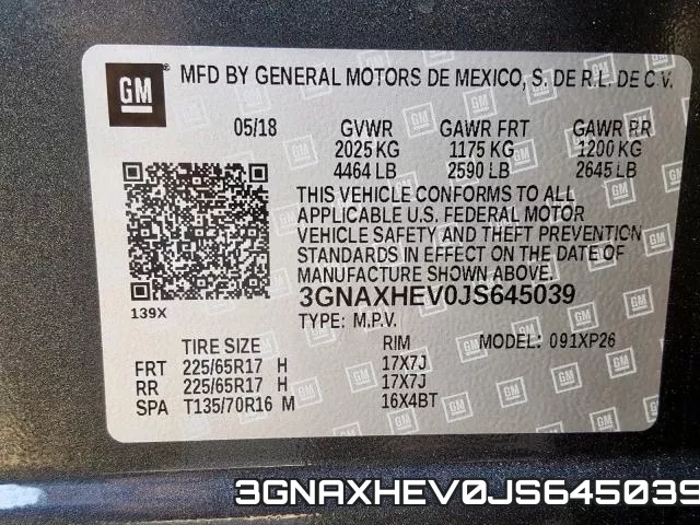 3GNAXHEV0JS645039 фото 2