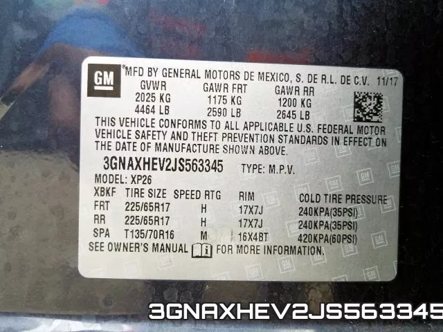 3GNAXHEV2JS563345 фото 2