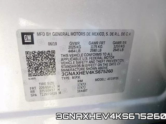 3GNAXHEV4KS675260 фото 2