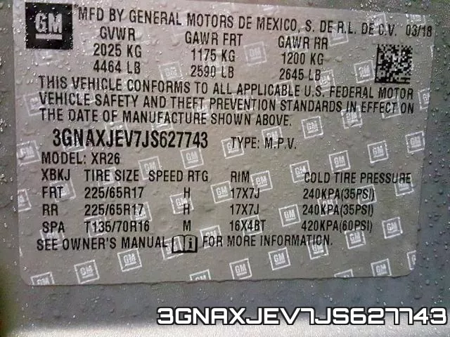 3GNAXJEV7JS627743 фото 2