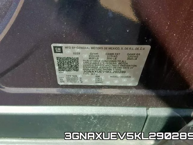 3GNAXUEV5KL290289 фото 2