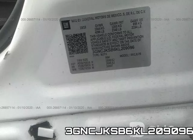 3GNCJKSB6KL209096 фото 10