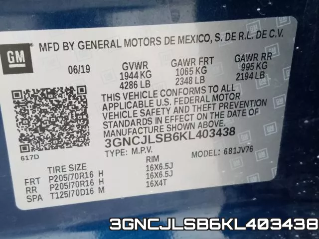 3GNCJLSB6KL403438 фото 2