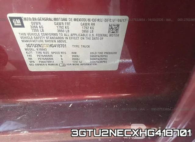 3GTU2NECXHG418701 фото 10