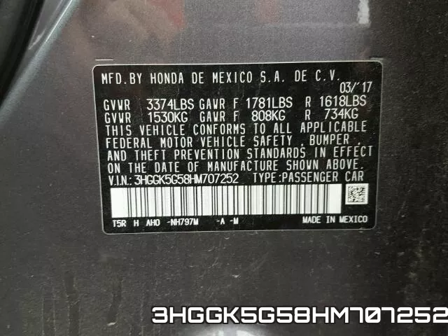 3HGGK5G58HM707252 фото 2
