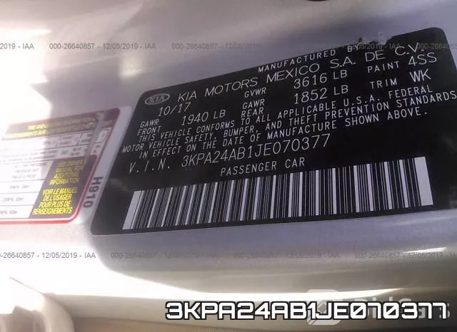 3KPA24AB1JE070377 фото 10
