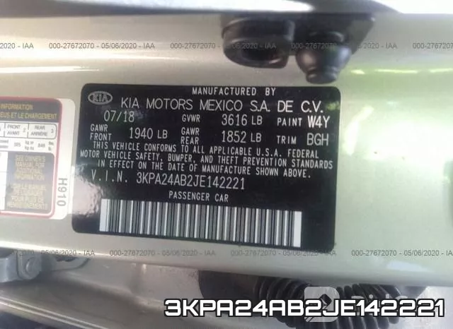 3KPA24AB2JE142221 фото 10