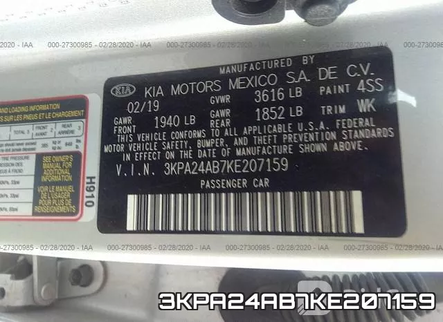 3KPA24AB7KE207159 фото 10